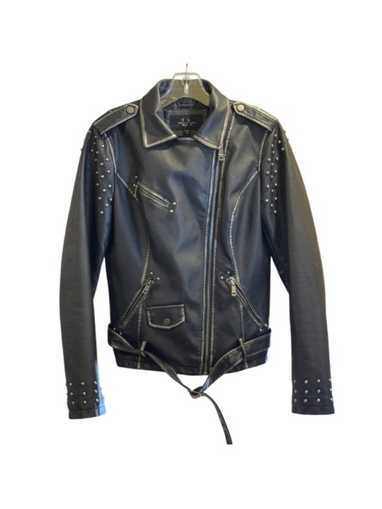 LA Coalition Jackets & Blazers - T Coalition Women Moto Jacket Black Faux Leather Studded